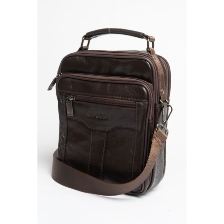 Bag Cross-Body Men, genuine leather de-gosa brown, 17x9x23 cm-1
