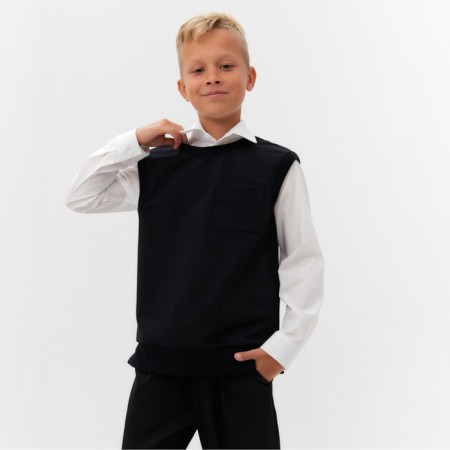 Minaku boy's vest for a boy: School Collection, Black color, height 146 cm-4