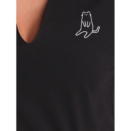 Women's dress "cat", size 52, black color-3