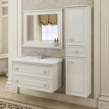 Comforty Ferrara 100 mirror, white gloss, 98x80 cm