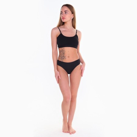 Panties female slips, black color, size 46 (m)-1
