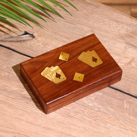 Game desktop 2v1 (cubes + 2 deck of cards) 18x12x4 cm, tree shisham-1