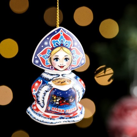 Christmas tree toy "Mashenka", 6cm, ceramics-1