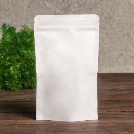 Zip-Lock package Craft, white, with a rectangular window of 12 x 20 cm-2
