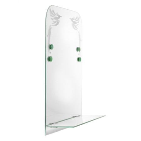 Mirror "Paradise of Birds", with sandblasting graphics and fusing, wall, with a shelf, 35 × 45-9