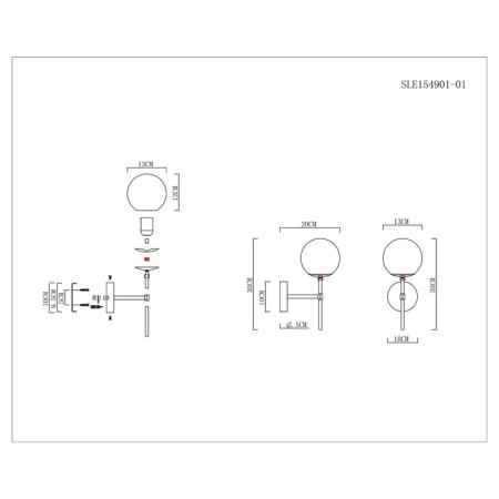 Wall lamp EVOLUCE. Sle154901-01. Lacotta. 1x40 W, E27, 20x30 cm, black color-6