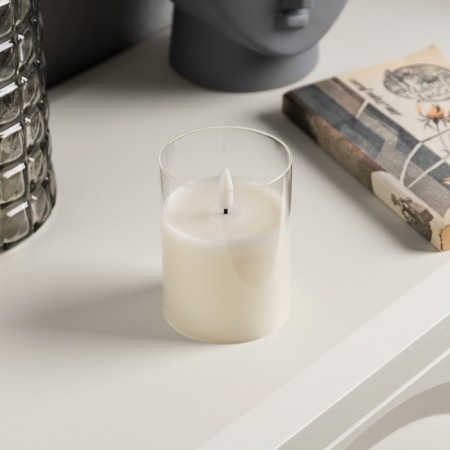 LED candle white, 7.5 × 10 × 7.5 cm, wax, plastic, batteries AAAX3 (not in the kit), glow warm white-1