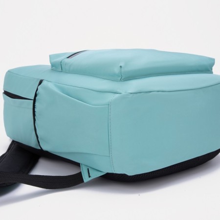 School backpack on lightning from textiles, 3 pockets, turquoise color-2