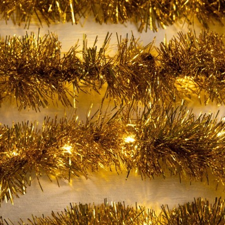 Garland "tinsel" 1 m dew, ip20, golden thread, 22 led, 6 layers, d = 7 cm, glow warm white, CR2032x2-2