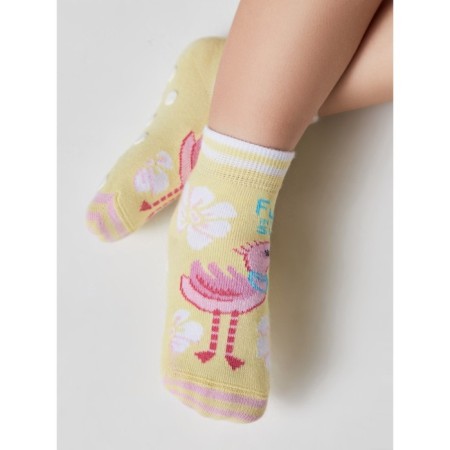 Anti-slip children's socks with drawings CONTE KIDS TIP-Top, size 12, color light yellow-1