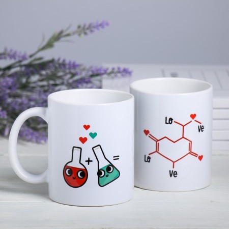 Mugs "Between us are chemistry", 300 ml, 2 pcs.