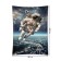 Decorative panel with photo printing "Cosmonaut above the Earth", vertical, size 150x200 cm