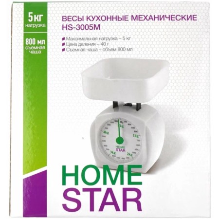 Kitchen Libra Homestar HS-3005M, mechanical, up to 5 kg, white-1