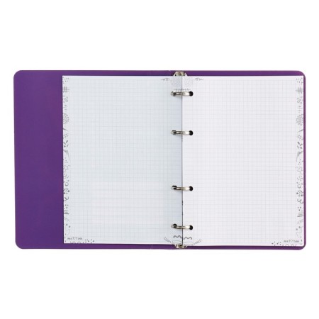 A notebook on the rings A5, 100 sheets in the Meshu Miumiu cage, the cover coated cardboard, matte lamination, foil embossing-4