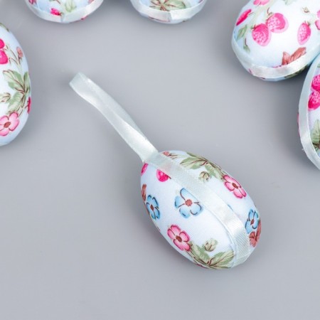 Decor Easter suspension "Egg with flowers" set 6x4 cm-4