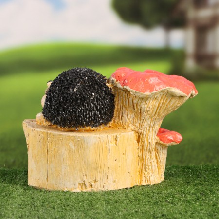 Garden figure "Hedgehog with chanterelles" 17x24x16cm-3