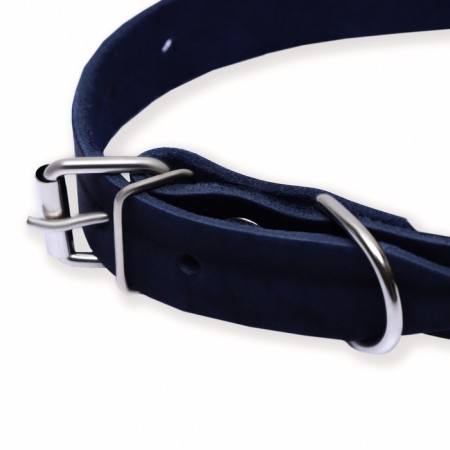Collar of a single-layer leather, 54 x 2.5 cm, Osh 35-45 cm, blue-6