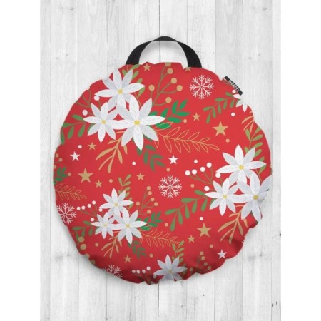 Pillow Siddle "Snowsters in winter", decorative, d = 52 cm-4