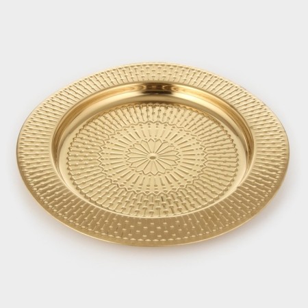 Stainless steel tray “Yarry”, D = 30 cm, gold color-1