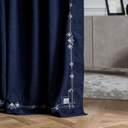 Set of curtains "Bridget", size 2x200x270 cm, blue color-1
