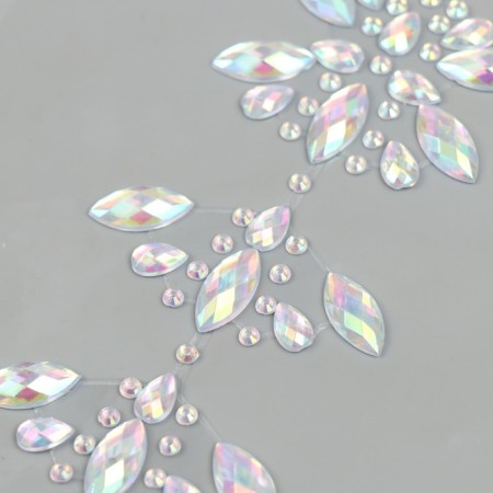 Stick plastic rhinestones for hair "Crystals" 26.5x13 cm-3