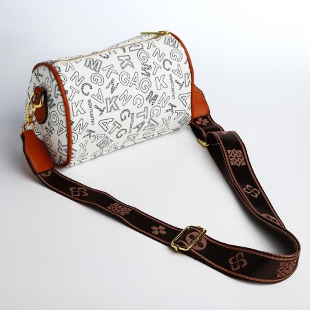 Bag Cross-Bodi with a zipper, white color-1