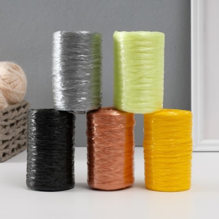 Yarn "for knitting washcloths" 100% polypropylene400m/100 ± 10 g (set5 pcs. Bron, yellow, lemon, silver., H.