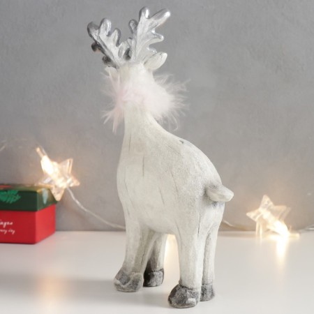 Polystone souvenir "Losik with silver horns, with a down scarf" 20x11x7 cm-2
