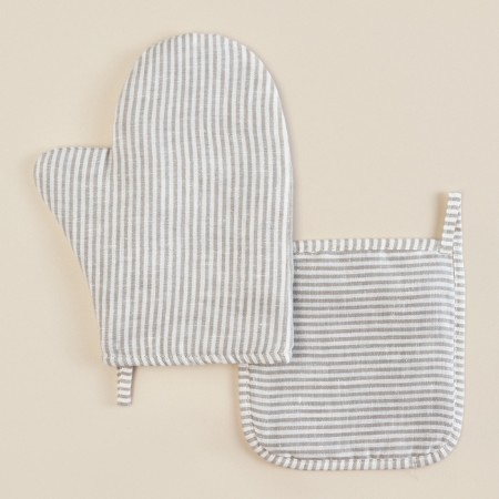 Set of kitchen. SL Home "Direction": mittens 20x28 cm, tack 19x19 cm, flax 100%, 180g/m2