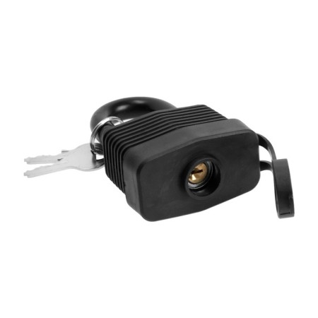 Lockland hinged lock, 50 mm, moisture -proof, short handle, 2 keys, black color-8