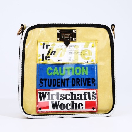 Bag Cross-Bodi with a zipper, yellow color-1