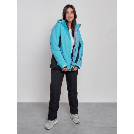 Ski costume female winter, size 44, blue color-11