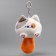 Soft toy "Kitik-shred" on a key fob, 11 cm, white-gray color