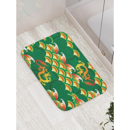 Bathroom mat “Fire dragons”, anti -slip, size 52x77 cm