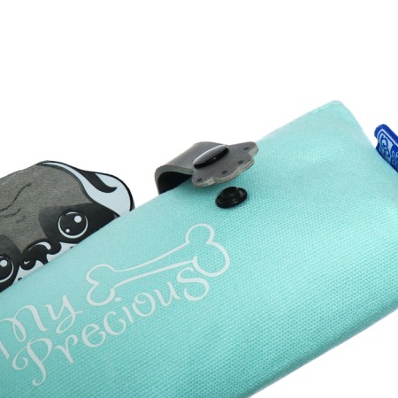 Penal soft, 1 compartment, 80 x 200 x 35 mm, voluminous, cotton fabric, phoenix, fingering from sophisticated leather-5