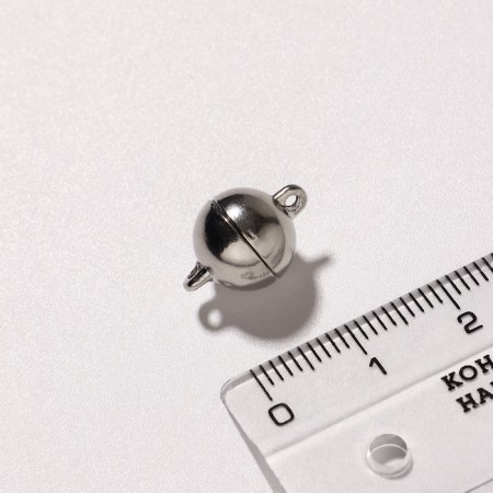 Magnetic Castle Castle 16 × 10 mm, loops = 1.2 mm, ball, color silver-2