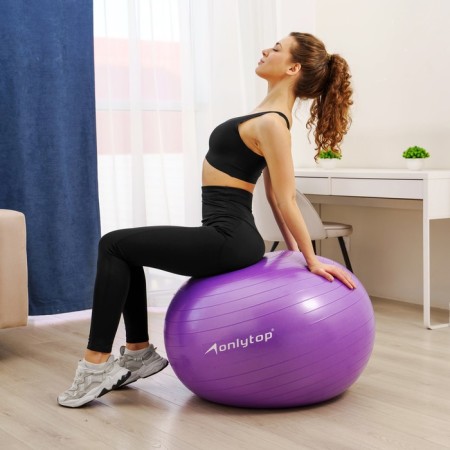 Fitball ONLYTOP, D = 85 cm, 1400 g, anti -wings, purple color-3