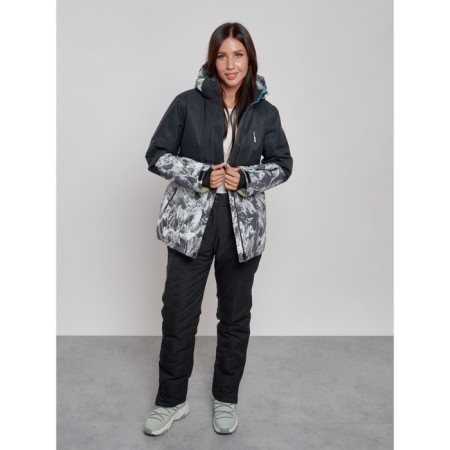 Ski jacket women's, size 50, black color-7
