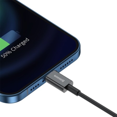 Baseus cable, Lightning - USB, 2.4 A, TPE braid, 1 m, black-6