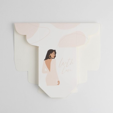 Gift folding box, packaging, "with love", 12 x 8 x 12 cm-4