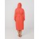 Women's robe with a hood, size 66, coral color