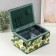 Casket for needlework "Tropical leaves on green" 19x26x14.5 cm