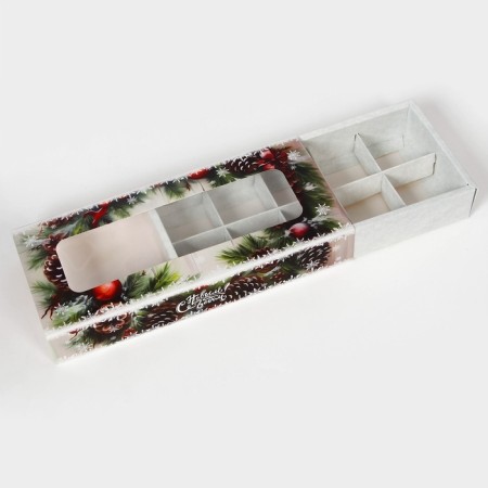 New Year. Box for 10 sweets "Happy New Year!", 9.8 x 22 x 3.5 cm, confectionery packaging-4