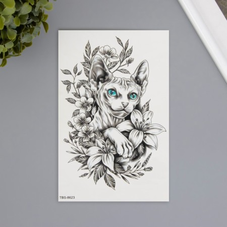 Tattoo on the body color "Sphinx in colors" 12x19 cm