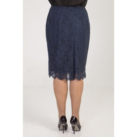 Female skirt, size 64, dark blue color-5