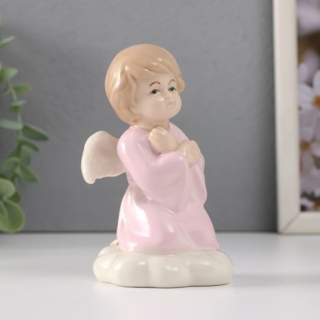 Souvenir Ceramics "Angel sits on a cloud" 6.8x6.8x11 cm-3