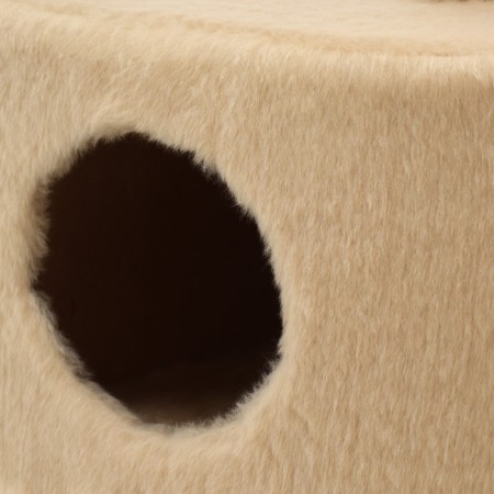 Complex for cats with a claw, corner, 3x-level, 58 x 48 x 117 cm, beige-5