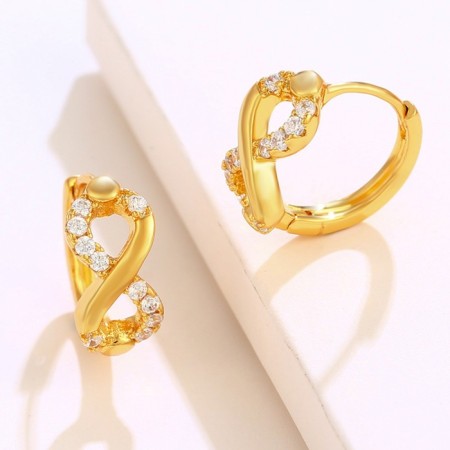 Cooping earrings Xuping Infinity, white color in gold-3