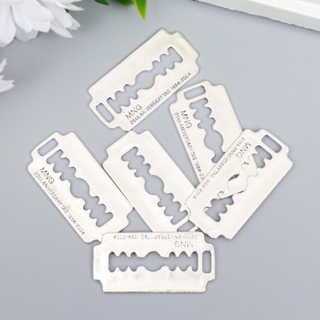 Decor metal for creativity "Blade" silver 6880 3.8x1.9 cm-2