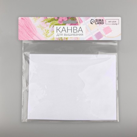 Canvas for embroidery No. 18, 30 × 20 cm, white color-2